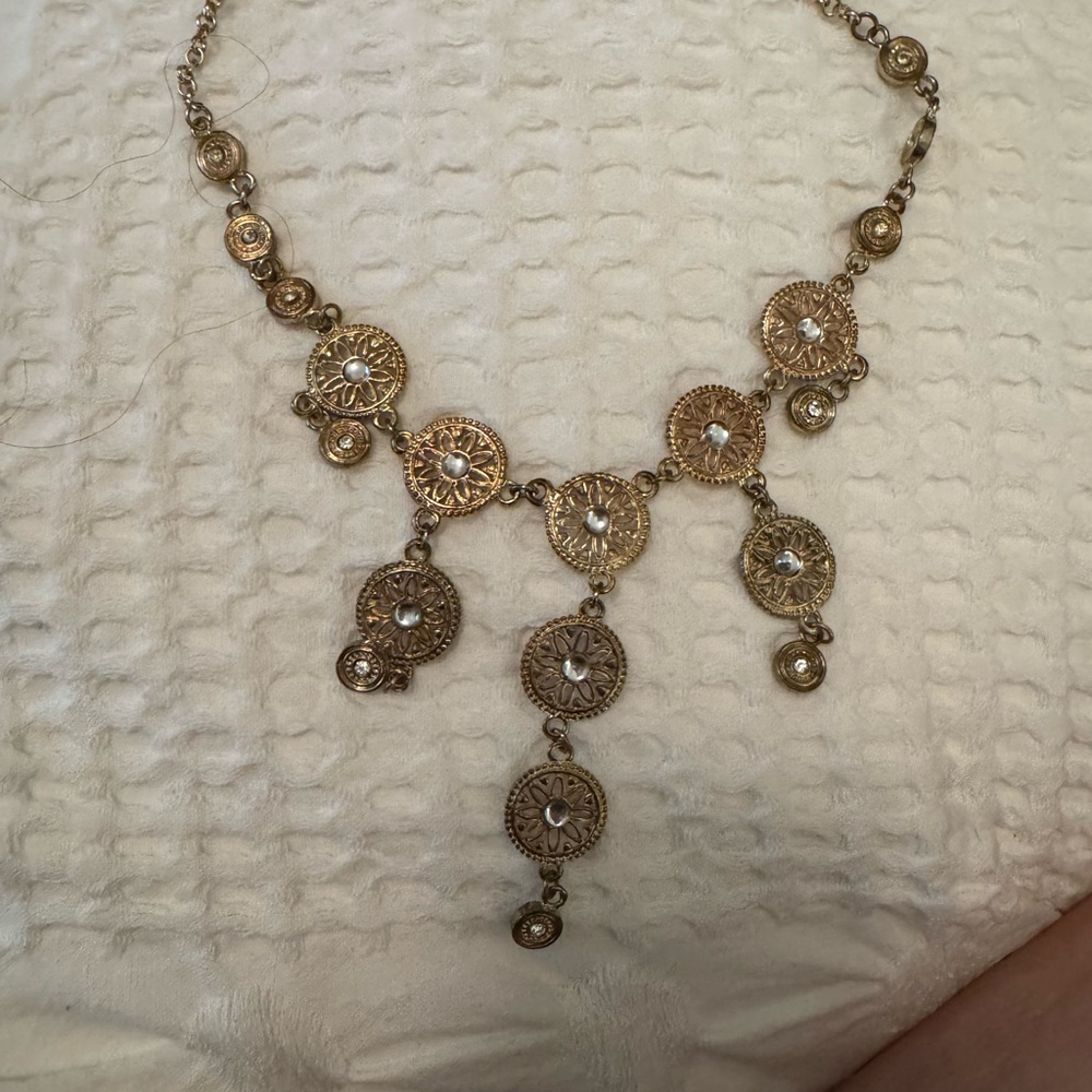 Sparkling Sage Gold Victorian-Inspired Necklace
